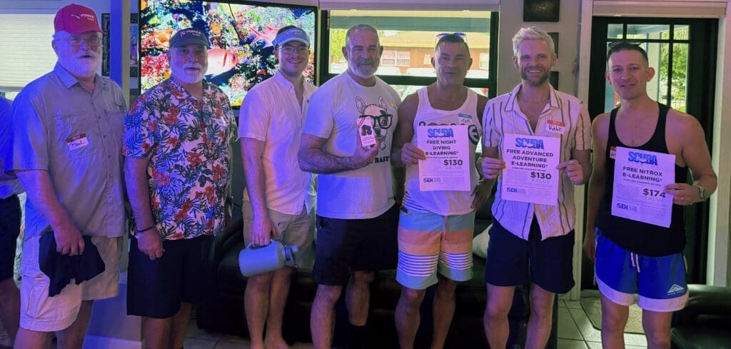 Prize winners from our first Out Scuba social