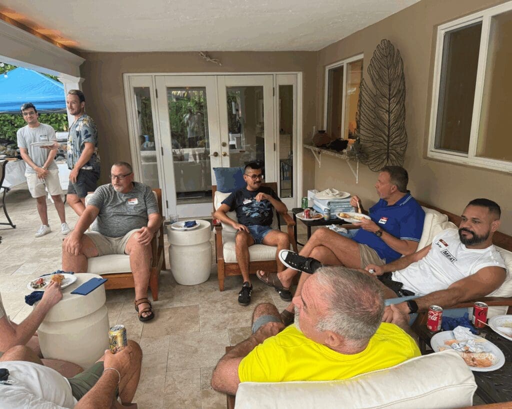 Relaxing and gabbing on the verandah