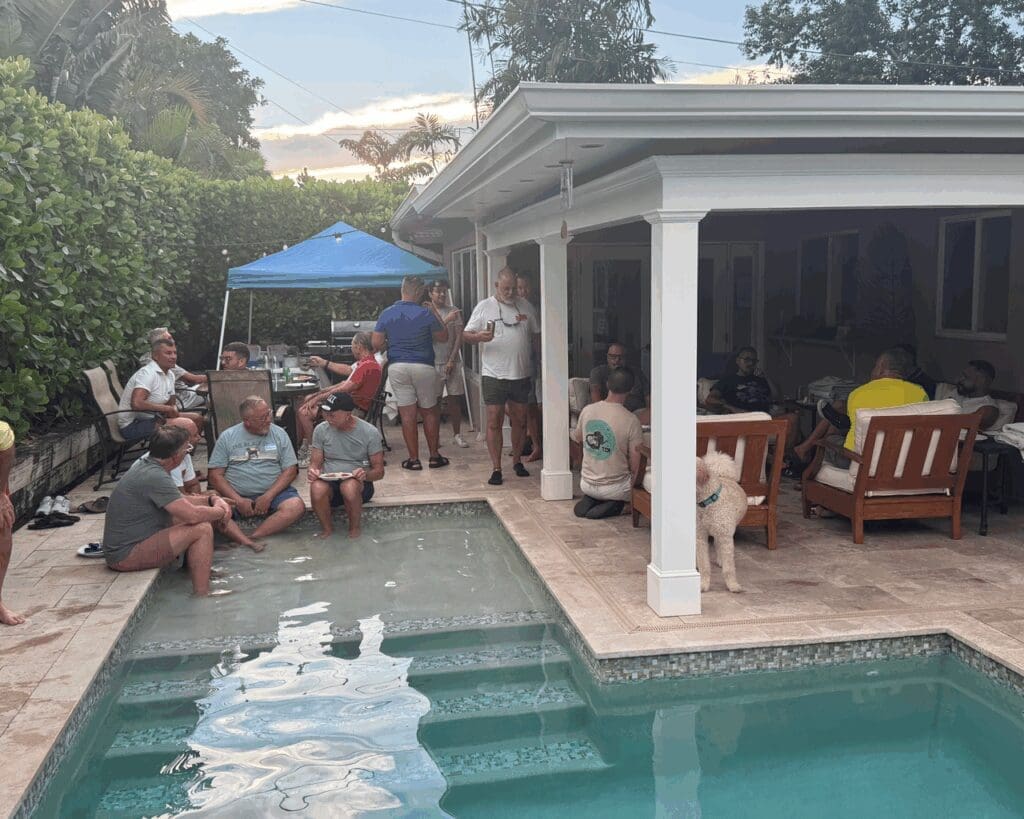Soaking toes in the cool water