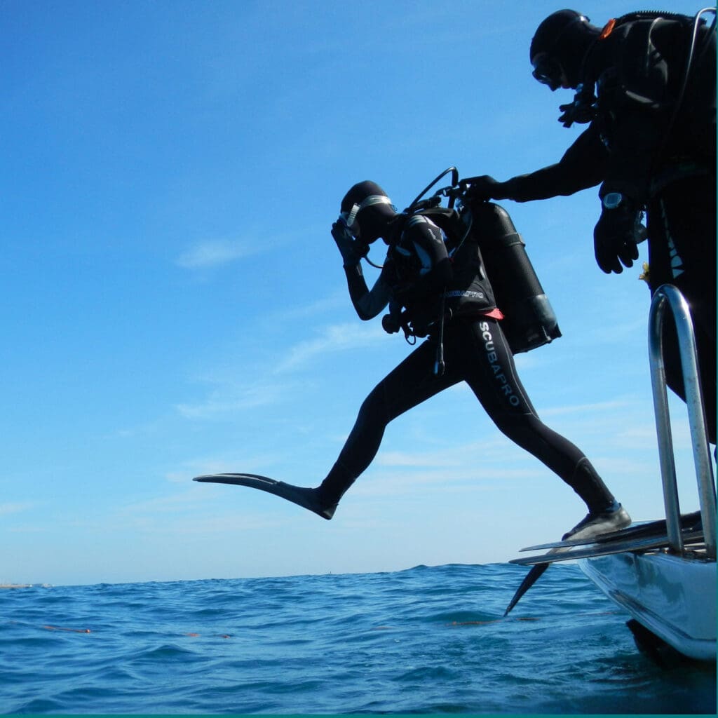 Giant Stride Entry from a dive boat