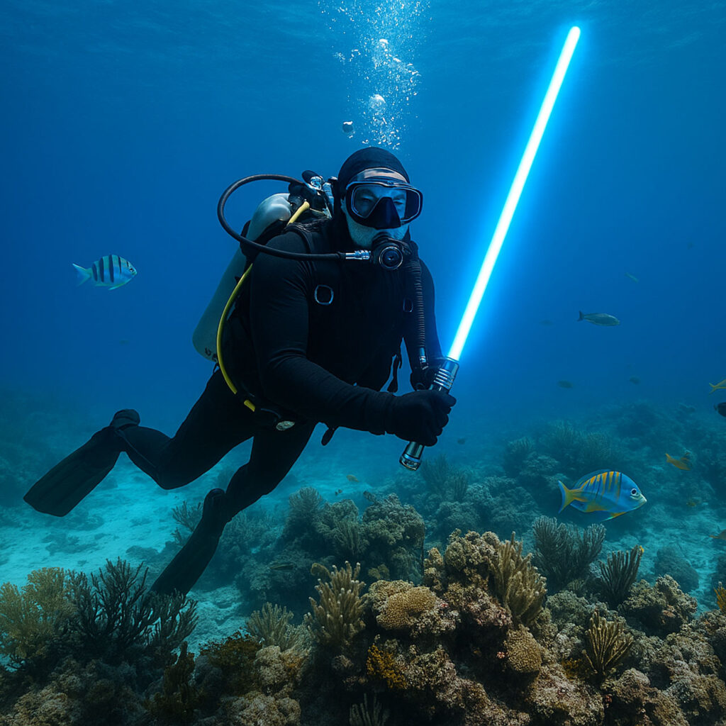 Scuba Diver with Light Saber